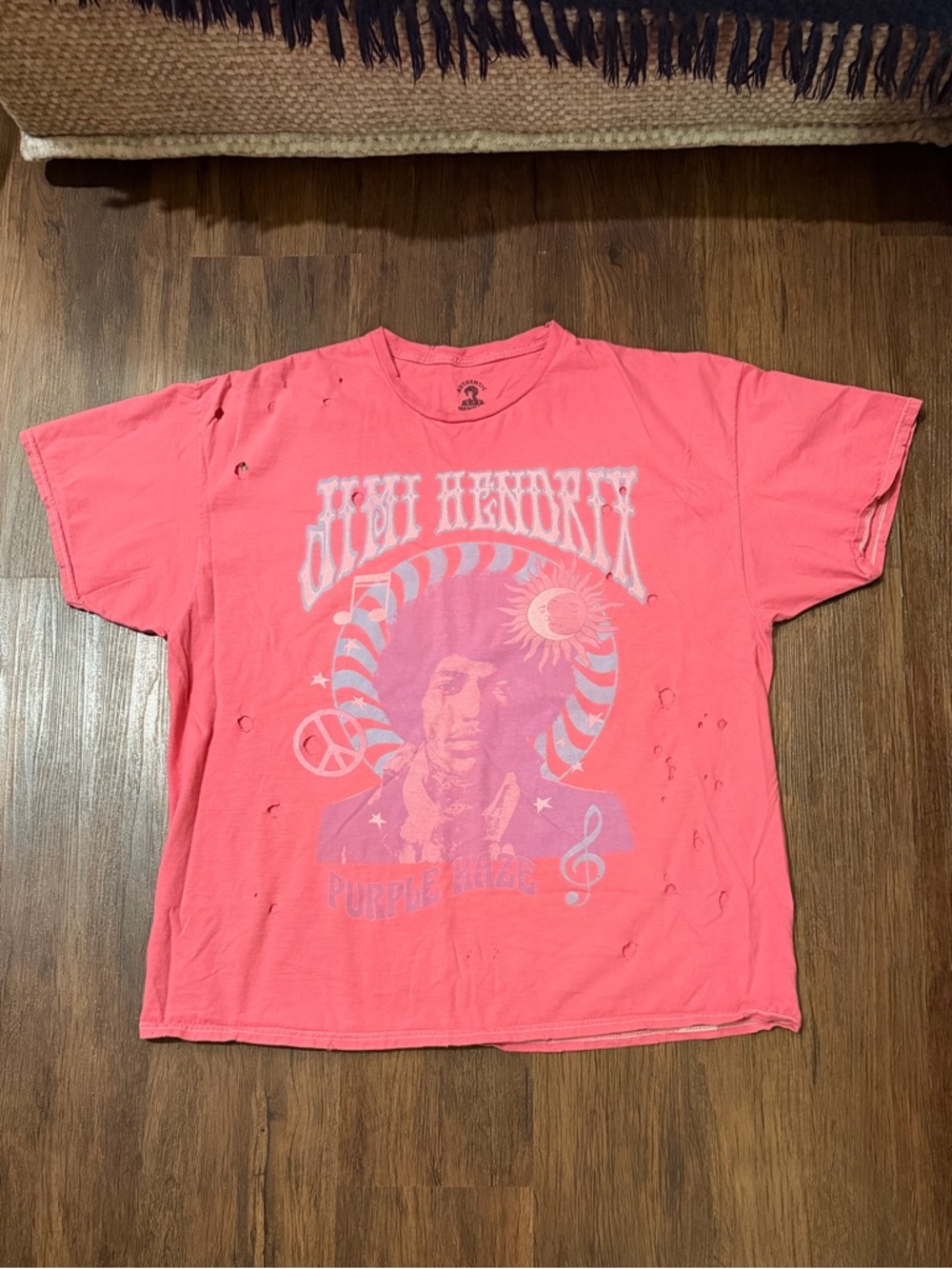 Forever 21 Pink Distressed Jimi Hendrix Graphic Tee